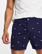 Lacoste Allover Logo Swim Shorts-navy