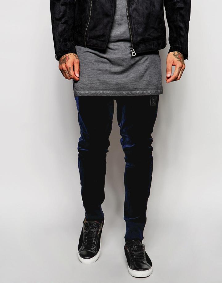 Religion Velour Joggers - Navy