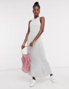 Weekday Telma Jersey Midi Dress In Gray-grey