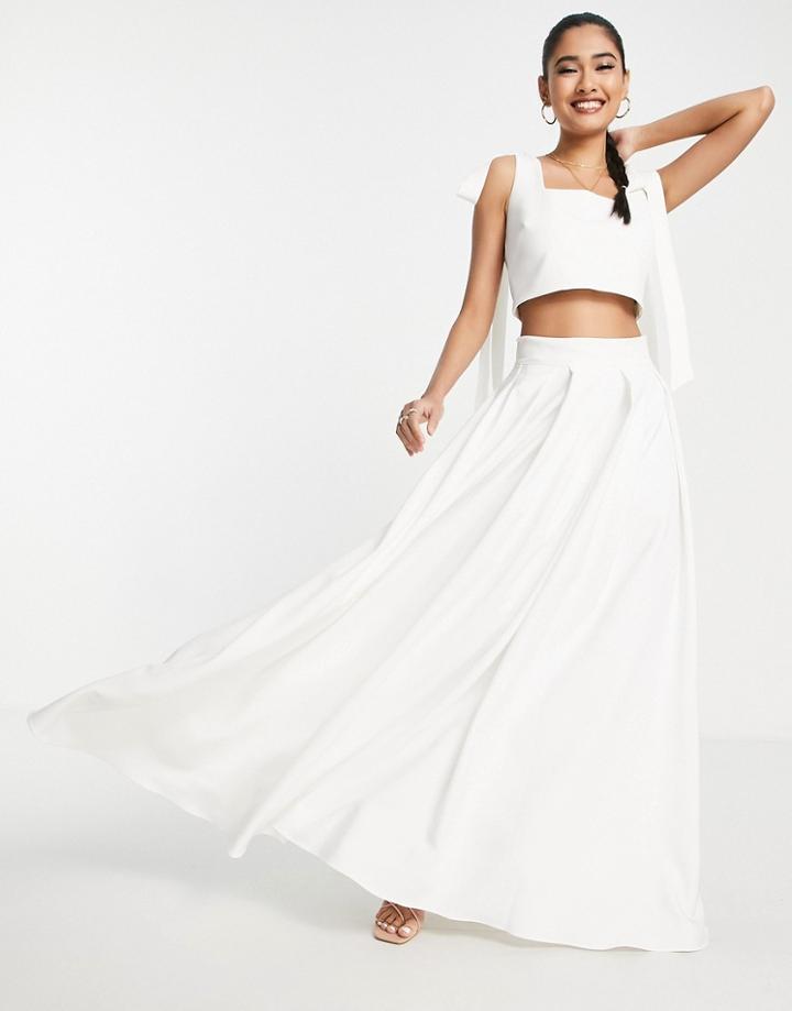 True Violet Bridal Statement Maxi Skirt In Ivory - Part Of A Set-white
