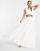 True Violet Bridal Statement Maxi Skirt In Ivory - Part Of A Set-white