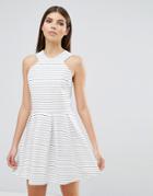 D.ra Rosalie Stripe Skater Dress - White