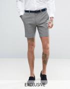 Only & Sons Skinny Wedding Smart Shorts In Summer Dogstooth - Navy