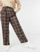 Asos Desin Oversized Dad Trackpant In Bold Check-multi