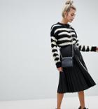 Bershka Pleated Faux Leather Skirt