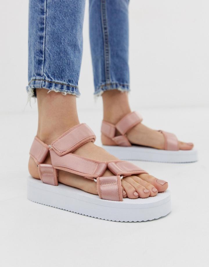 Asos Design Frontline Sporty Sandals In Taupe - Beige