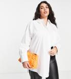 River Island Plus Cotton Poplin Shirt In White