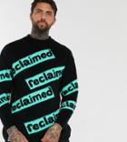 Reclaimed Vintage Oversized Branded Sweater-black