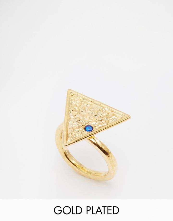 Ottoman Hands Triangle Ring - Blue