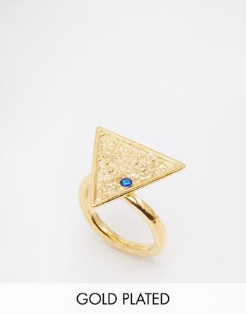 Ottoman Hands Triangle Ring - Blue