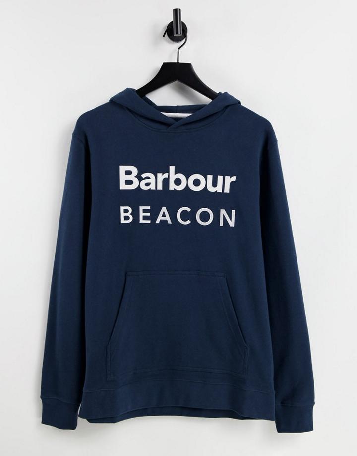 Barbour Beacon Bankside Large Logo Hoodie In Navy