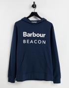 Barbour Beacon Bankside Large Logo Hoodie In Navy