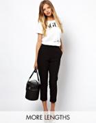 Asos Crop Pants With Clean Waistband - Black