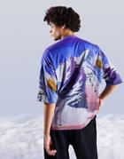 Asos Design Oversized T-shirt With All Over Mountain Print-multi