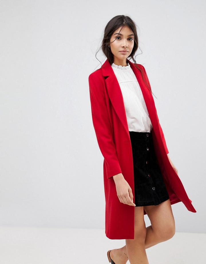Helene Berman Wool Blend Longline Zoe Coat - Purple