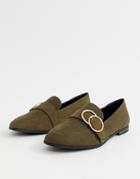 New Look Double Ring Loafer In Khaki - Green