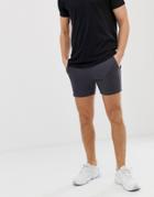 Asos Design Jersey Skinny Shorts In Shorter Length In Washed Black - Black