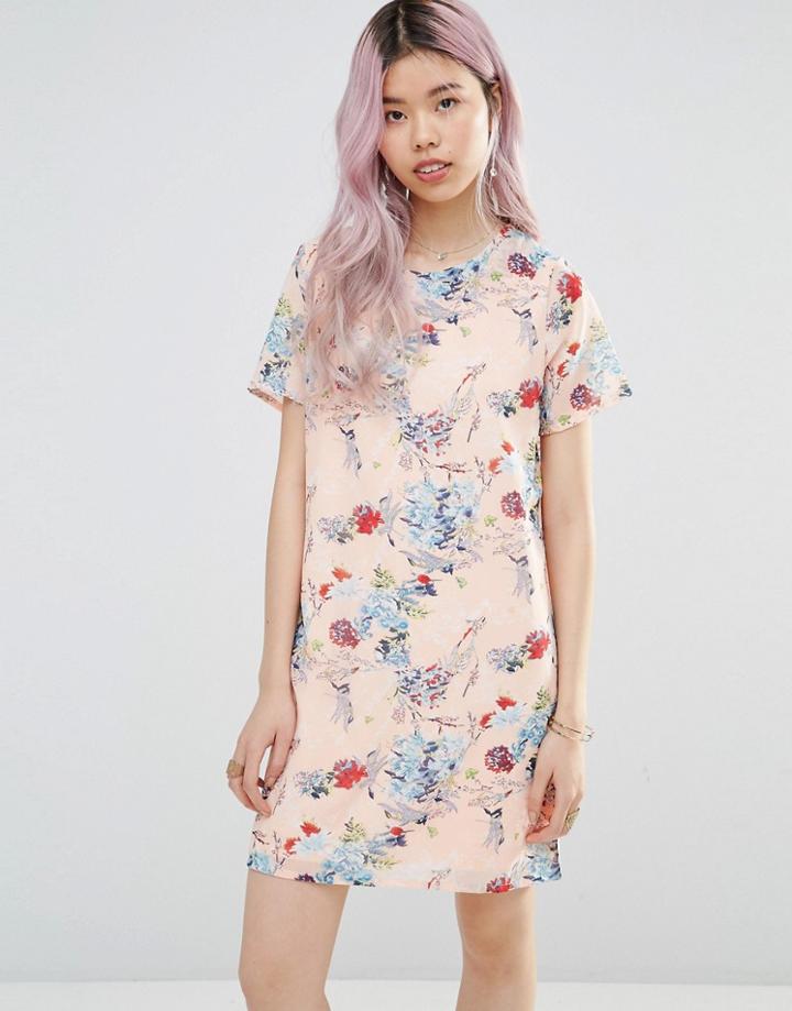 Yumi Floral Shift Dress - Pink