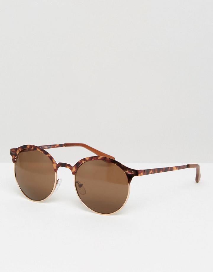 New Look Round Tortoise Sunglasses - Brown