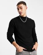 River Island Roll Neck Knitted Sweater In Black