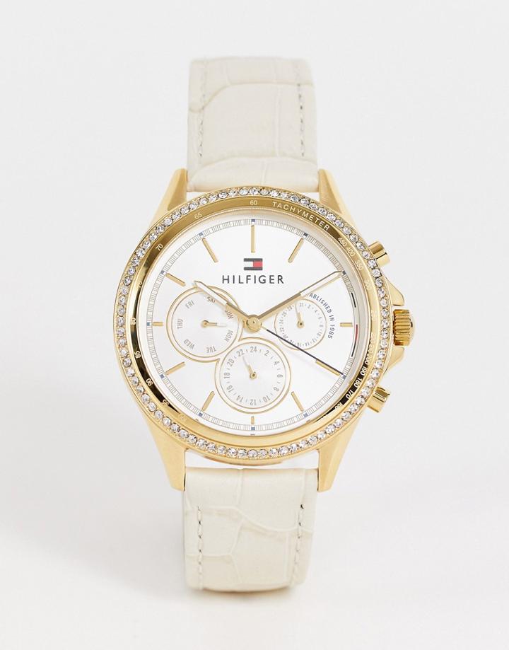 Tommy Hilfiger Ari Women's Leather Watch In White