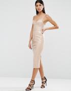 Asos Pu Bodycon Dress - Beige