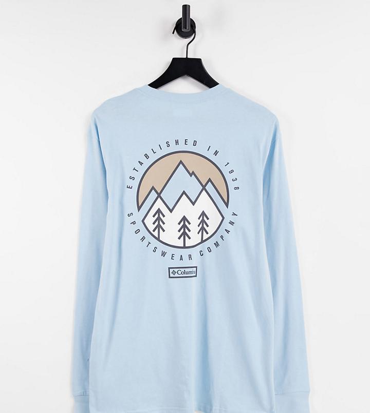 Columbia Cades Cove Long Sleeve T-shirt In Blue Exclusive At Asos-blues