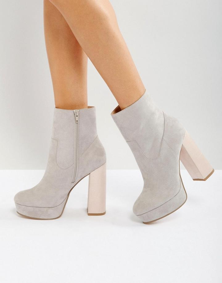 Asos Escape Platform Boots - Gray