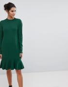 Y.a.s Knitted Dress With Peplum - Green