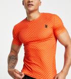 South Beach Man Chevron Print T-shirt In Orange