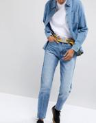 Wrangler Yellow Belt With Navy Logo - Navy