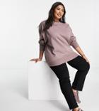 Asos Design Curve Oversized Sweatshirt In Mink-pink