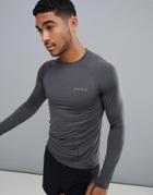 Asos 4505 Training Muscle Long Sleeve T-shirt With Quick Dry In Gray - Gray