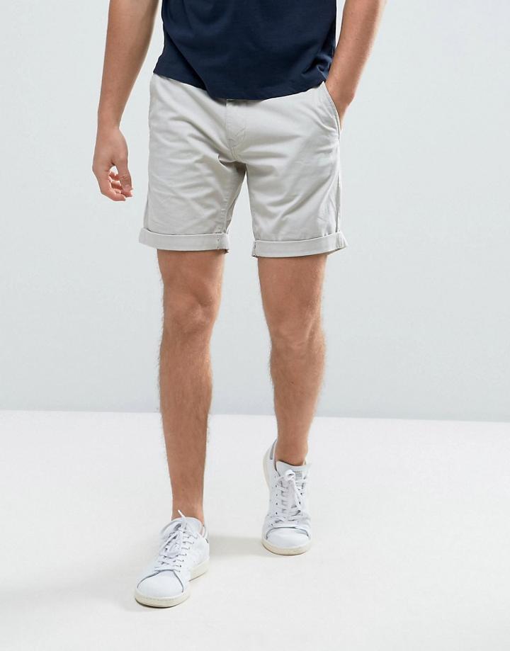 Selected Homme Slim Fit Chino Shorts With Stretch - Cream