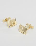 Ted Baker Rectangle Cufflinks In Gold - Gold