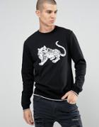 Asos Sweater With Fluffy Tiger - Black