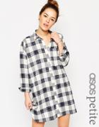 Asos Petite Chuck On Check Shirt Dress - Multi