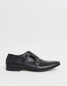 Office Fox Monk Shoes In Black Leather - Black