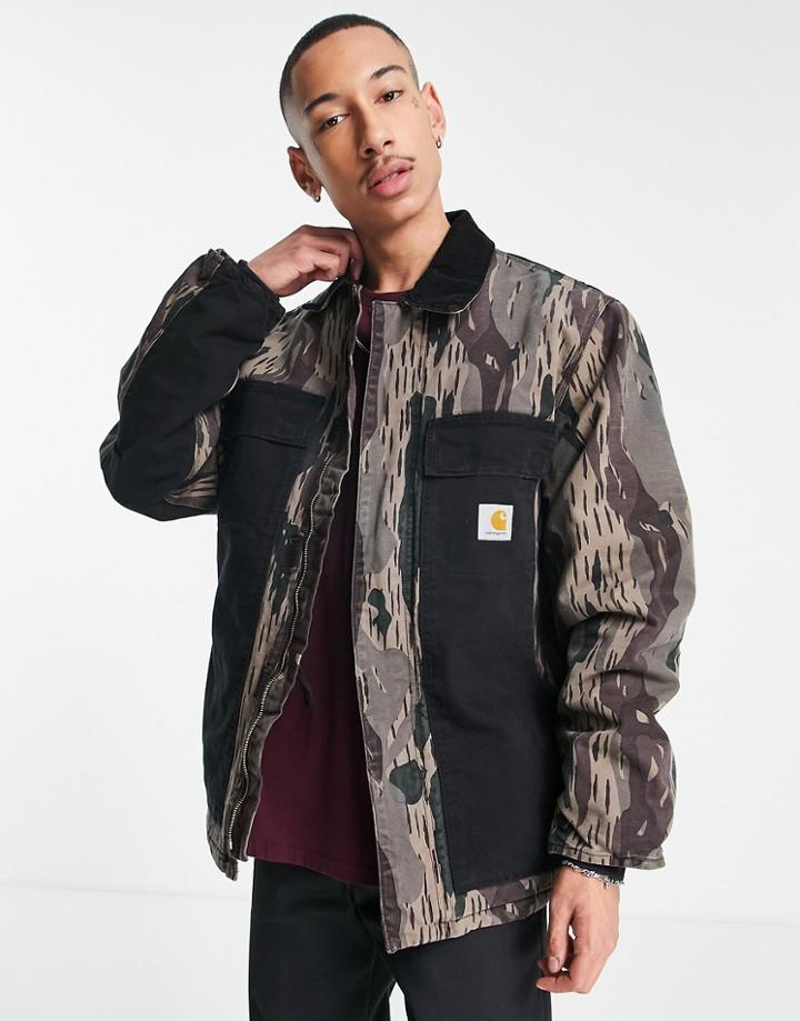 Carhartt Wip Og Arctic Coat In Camo-black