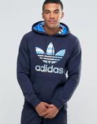 Adidas Originals Camo Hoodie In Blue Ay8278 - Blue