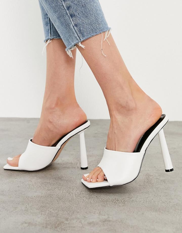 Simmi London Heeled Mules In White