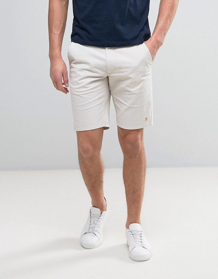 Farah Hawk Straight Chino Shorts In Light Gray - Gray
