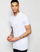 Asos Longline Muscle T-shirt With Hood - White