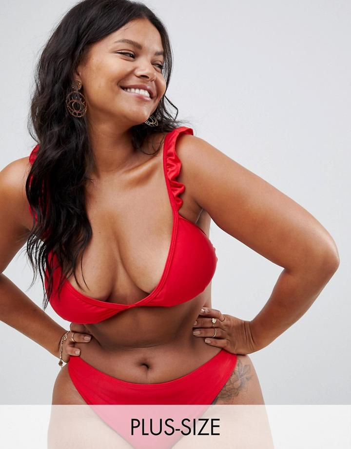 Unique21 Hero Bikini With Frill Detail - Red