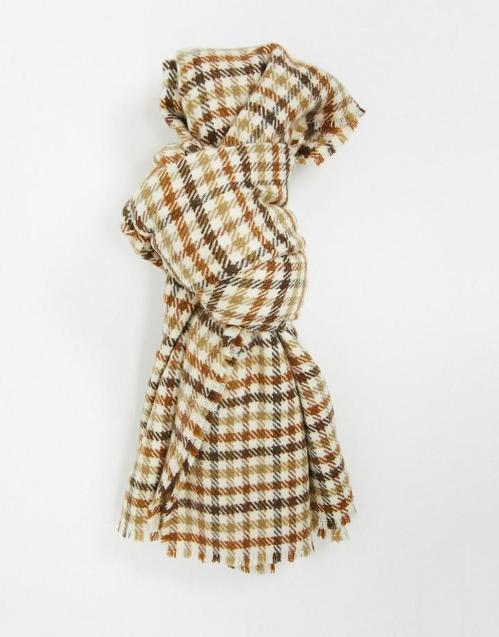 Asos Design Long Woven Scarf In Heritage Check-multi