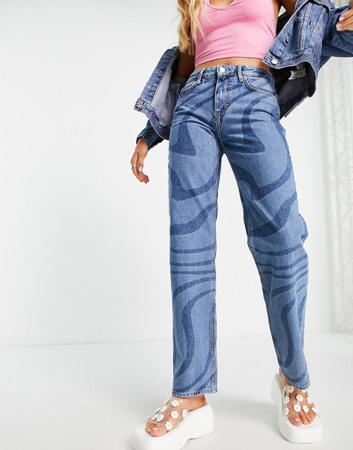 Only Dad Straight Leg Jean In Blue Swirl