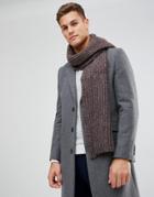 Asos Knitted Scarf In Ribbed Plum - Purple