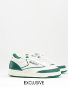 Reebok Club C Mid Ii Sneakers In Off-white And Green