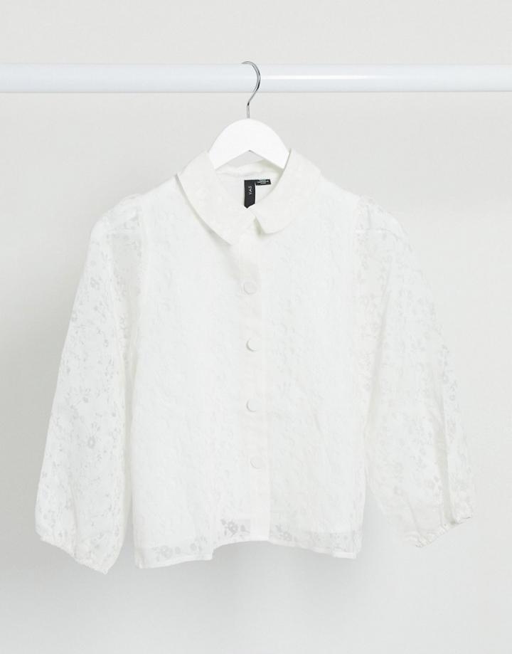 Y.a.s Boxy Lace Shirt In White