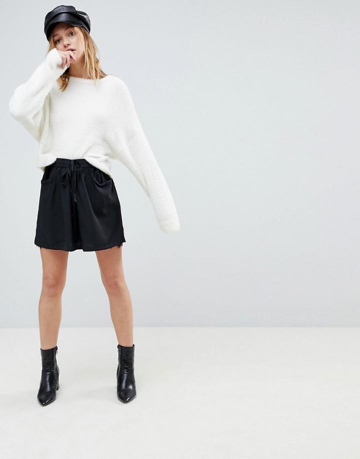 Ichi Paperbag Skirt - Black